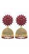 Traditional Gold-Plated Royal Pink Floral Royal Pink Earrings RAE1447
