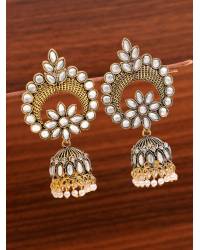 Buy Online Crunchy Fashion Earring Jewelry Oxidized German Silver Pink Necklace Set Jewellery CFN0833