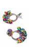 Oxidised German Silver Multicolor Beads Dangler Earrings RAE1456