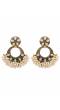 Gold-plated Kundan Work Round Dangler White Pearl Earrings RAE1457