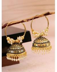 Buy Online Crunchy Fashion Earring Jewelry Crunchy Fashion Handcrafted White Boho Studded Beaded Jewellery Set CFS0396 Handmade Beaded Jewellery CFS0396