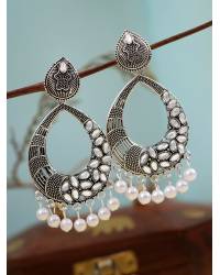 Buy Online Royal Bling Earring Jewelry Meenakari Gold Plated Kundan Blue Jhumka Earrings With Pearls RAE1020 Jewellery RAE1020