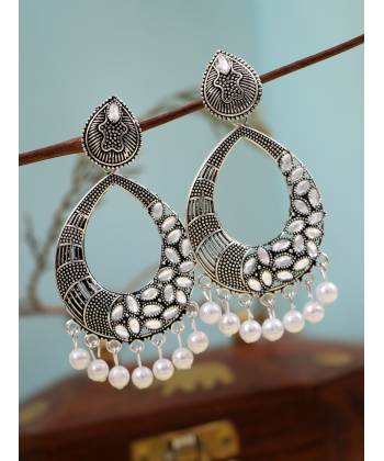 Classic Kundan Work Dangler white pearl Earring RAE1459