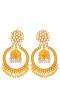 Gold-Plated Kundan Dangler Yellow Color ChandBali Jhumka Earrings RAE1460