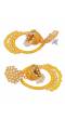 Gold-Plated Kundan Dangler Yellow Color ChandBali Jhumka Earrings RAE1460