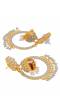 Gold-Plated Kundan Dangler Grey Color ChandBali Jhumka Earrings RAE1466