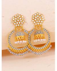 Buy Online Crunchy Fashion Earring Jewelry SwaDev Gold- Tone Grey Pearl Stud Earring For Women & Girls Earrings SDJJE0014