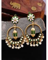 Buy Online Royal Bling Earring Jewelry Gold-Plated Round Designs Maroon Pearls Jhumka Earrings RAE1160 Jewellery RAE1160