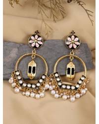 Buy Online Crunchy Fashion Earring Jewelry Crunchy Fashion Leaf Shaped Pink  Beaded Drop Earrings CFE1842 Drops & Danglers CFE1842