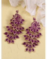 Buy Online Crunchy Fashion Earring Jewelry Traditional Gold Plated Black Kundan Jhumka Earrings RAE0626 Jewellery RAE0626