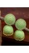 Gold-Plated Round Shape Green Earrings RAE1500