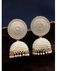 Buy Online Crunchy Fashion Earring Jewelry Green With White Pearls Jhumki Earrings  Jewellery RAE0378