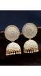 Gold-Plated Round Shape White Earrings RAE1503