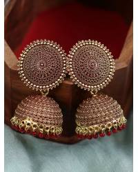 Buy Online Crunchy Fashion Earring Jewelry Gold-Plated Traditional Multicolor Jhumka -Jhumki Earrings RAE2073 Ethnic Jewellery RAE2073