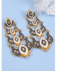 Buy Online Crunchy Fashion Earring Jewelry Red Gold-Plated CZ-Studded Jewellery Set Jewellery CFS0244