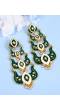 Classic Meenakari Green Double Layer Gold Plated  Dangler Earrings RAE1523
