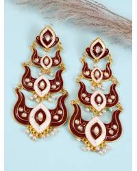 Buy Online Royal Bling Earring Jewelry Beautiful Meenakari Peacock Inspired Gold-Plated Blue-Multicolor Jhumka Earrings RAE1141 Jewellery RAE1141