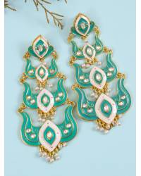 Buy Online Crunchy Fashion Earring Jewelry Gold Plated Light Green Floral Jhumka Earrings RAE0623 Jewellery RAE0623