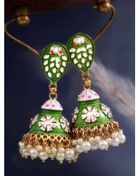 Buy Online Royal Bling Earring Jewelry Oxidized German Silver Pink Jhumka Earrings RAE0593 Jewellery RAE0593