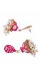 Traditional Gold-Plated  pink Kundan, Jaipur handpainted Meenakari Jhumka Earrings RAE1534