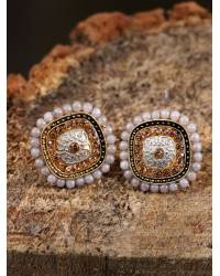 Buy Online Royal Bling Earring Jewelry Oxidized Silver Pink Chandwali Dangler With White Pearl Earring RAE0753  Jewellery RAE0753
