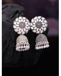 Buy Online Crunchy Fashion Earring Jewelry Crunchy Fashion Classic Maroon Pearl Gold Enamel Jhumki Earrings RAE2139 Jhumki RAE2139