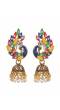 Gold-plated Studded Peacock Style Jhumka Earrings RAE1669