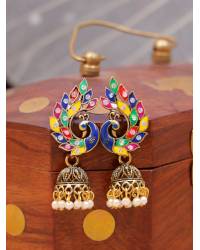 Buy Online Crunchy Fashion Earring Jewelry Crunchy Fashion Gold-Plated Twisted Circle Dangle Earrings CFE1813 Earrings CFE1813