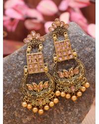 Buy Online Crunchy Fashion Earring Jewelry Crunchy Fashion Rose-  Gold Tonned Elegant Drop & Dangler Earring CFE1821 Earrings CFE1821