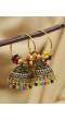 Gold-Plated Multicolor Hoop Jhumka Earrings RAE1699