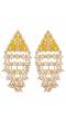 Crunchy Fashion Traditional Gold-Plated Triangle Pearl Yellow Pasa Earings RAE1700