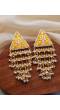Crunchy Fashion Traditional Gold-Plated Triangle Pearl Yellow Pasa Earings RAE1700