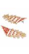 Crunchy Fashion Traditional Gold-Plated Triangle Pearl Red Pasa Earings RAE1701
