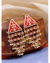 Buy Online Royal Bling Earring Jewelry Crunchy Fashion Gold-Plated Indian Choker White Pearl & Kundan Black Jewellery Set RAS0468 Jewellery RAS0468