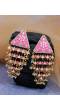 Crunchy Fashion Traditional Gold-Plated Triangle Pearl Pink Pasa Earings RAE1705