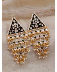 Buy Online Royal Bling Earring Jewelry Gold-Plated Green Meenakari Pearls Earrings RAE1354 Jewellery RAE1354