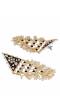 Crunchy Fashion Traditional Gold-Plated Triangle Pearl Black Pasa Earings RAE1706