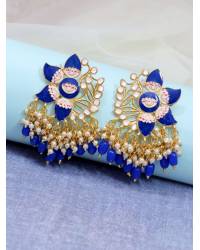 Buy Online Crunchy Fashion Earring Jewelry Stylish Golden Beaded Evil Eye Studs for Women & Girls Drops & Danglers CFE2022