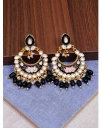 Buy Online Royal Bling Earring Jewelry Gold-Plated Meenakrari Multicolor Hoop Earring With White Pearls RAE1335 Jewellery RAE1335