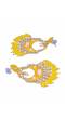  Gold Plated Stone Studded Yellow Drop & Dangler Earrings with Pearls RAE1723