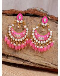Buy Online Royal Bling Earring Jewelry Crunchy Fashion Gold-Plated Pink Antique Peacock Jhumki Earrings RAE2051 Ethnic Jewellery RAE2051