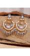  Gold Plated Stone Studded  Grey Drop & Dangler Earrings with Pearls RAE1727