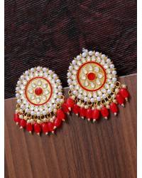 Buy Online Royal Bling Earring Jewelry German Silver Peach Jhumka Earrings RAE0594 Jewellery RAE0594