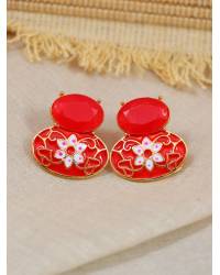 Buy Online Royal Bling Earring Jewelry Crunchy Fashion Floral Beaded  Pearl Black & White Earrings CFE1839 Earrings CFE1839