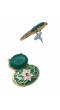 Gold-plated Sterling Oval Shape Meenakari Studd Green Drop & Dangler Earrings RAE1743