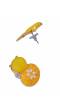 Gold-plated Sterling Oval Shape Meenakari Studd Yellow Drop & Dangler Earrings RAE1745