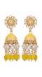 Gold-Plated Enamel Meenakari Floral Kundan Yellow Pearl Jhumka Jhumki Earrings RAE1752