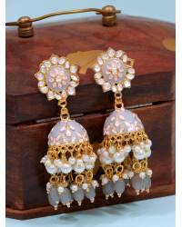Buy Online Crunchy Fashion Earring Jewelry Red & Gold-Toned Geometric Drop Earrings  Jewellery CFE1240