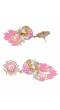 Gold-Plated Enamel Meenakari Floral Kundan Pink Pearl Jhumka Jhumki Earrings RAE1755