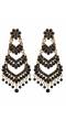 Ethnic  Gold-Plated Jadau Black Kundan Long Pearl Earrings Jhumka earrings RAE1759